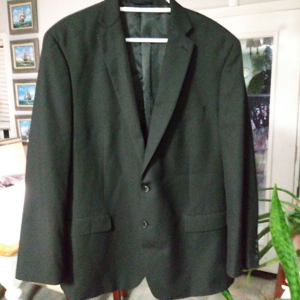 Van Heusen Suit Separates Jacket Size 48R Dark Grey with Very Small Pinstripe